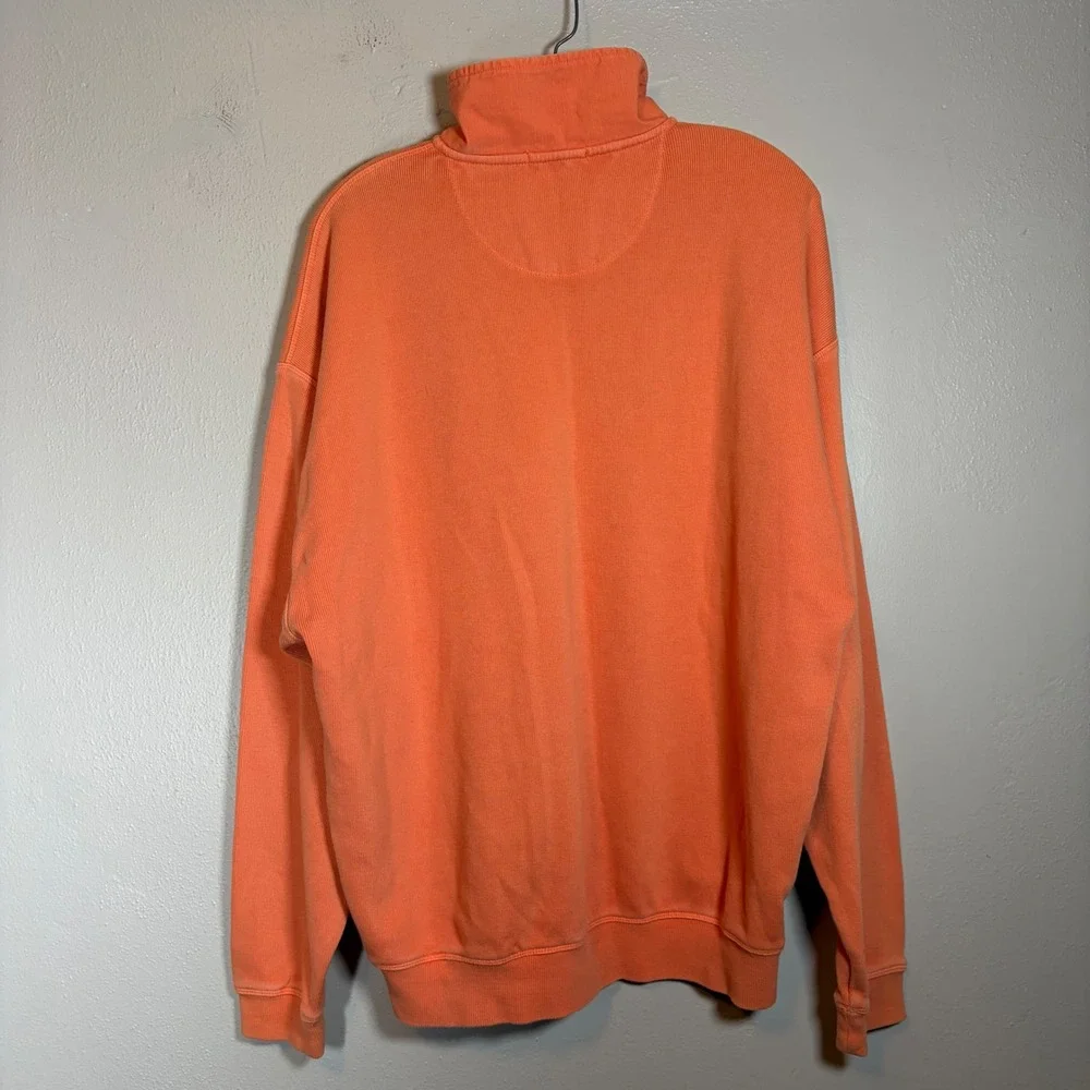 Tommy Bahama Relax Mens‎ Orange 1/4 Zip Pullover Cotton Sweatshirt 73-TR241 L
